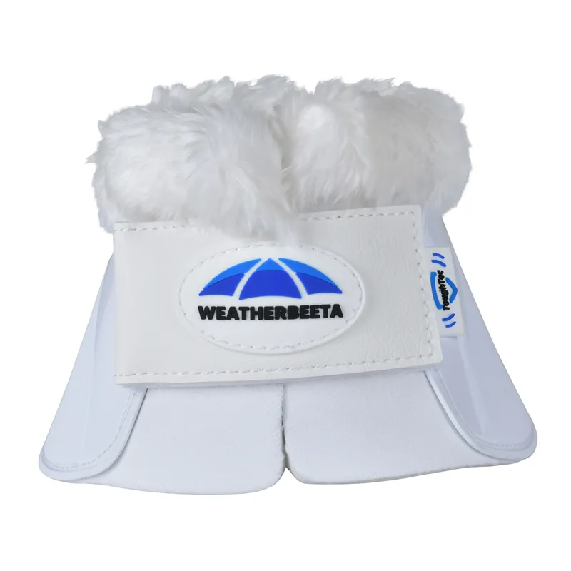 Weatherbeeta Tough-Tec Impact Fleece Trim Overreach Boots - White-2