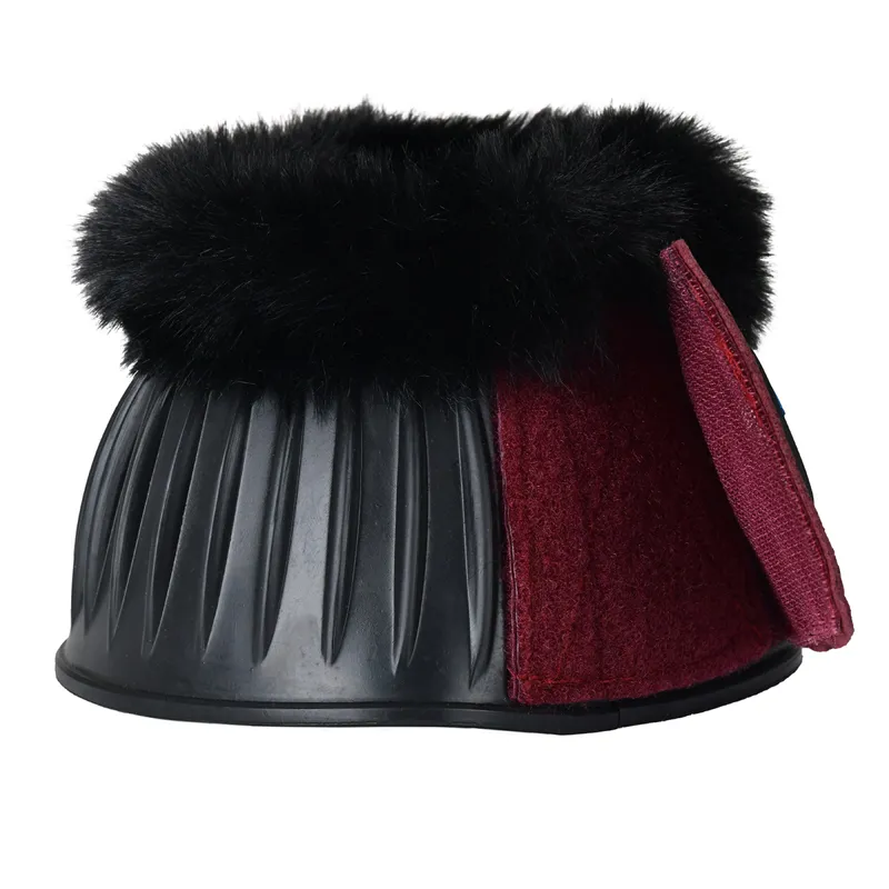 Weatherbeeta Tough-Tec Prime Fleece Overreach Boots - Black/Burgundy-4