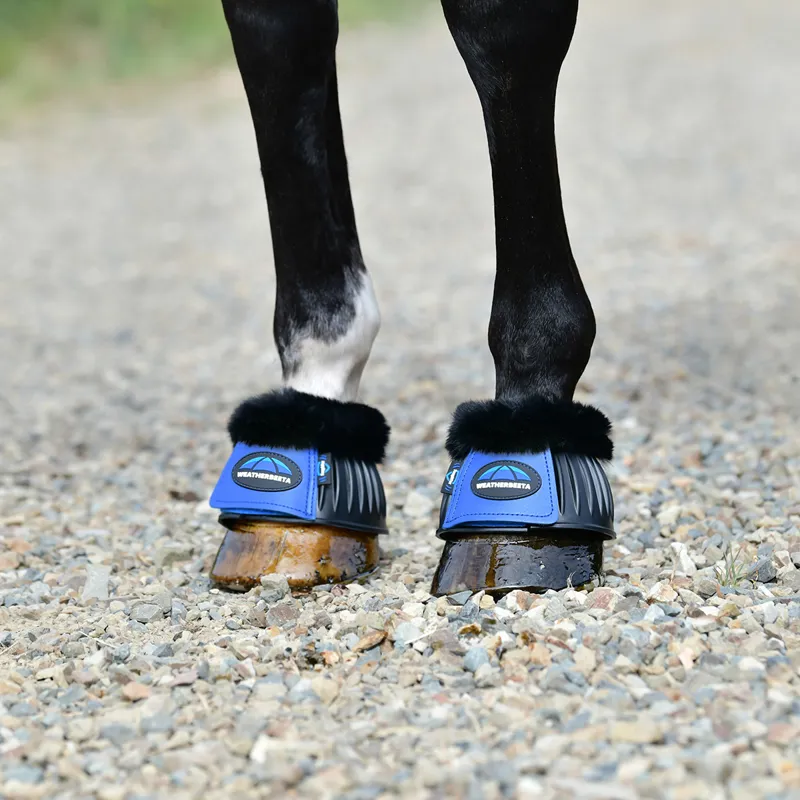 Weatherbeeta Tough-Tec Prime Fleece Overreach Boots - Black/Cobalt-1
