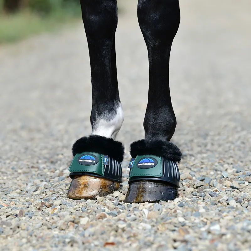 Weatherbeeta Tough-Tec Prime Fleece Overreach Boots - Black/Green-2