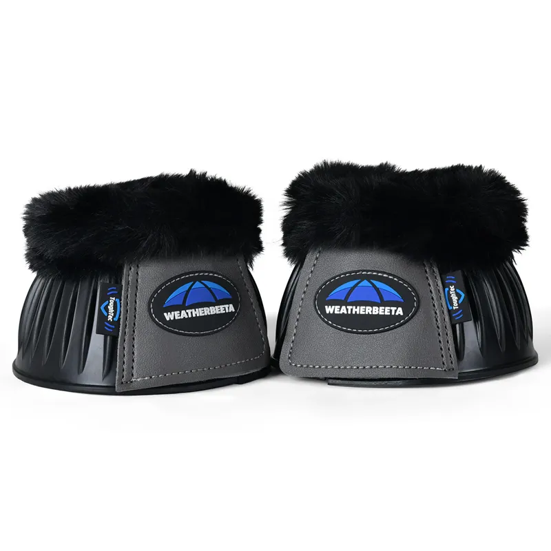 Weatherbeeta Tough-Tec Prime Fleece Overreach Boots - Black/Grey