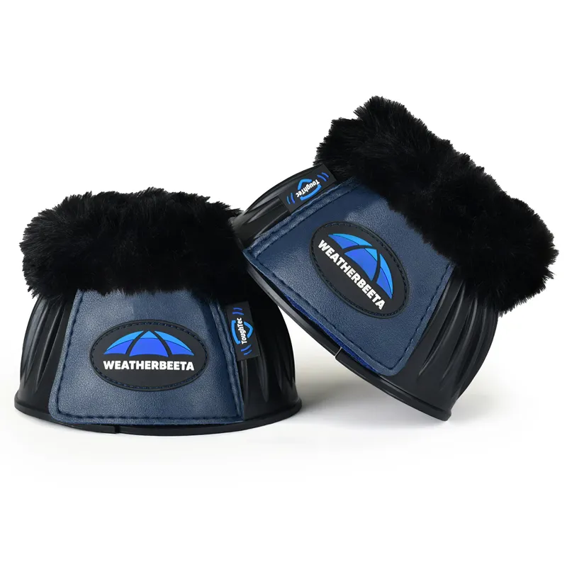 Weatherbeeta Tough-Tec Prime Fleece Overreach Boots - Black/Navy