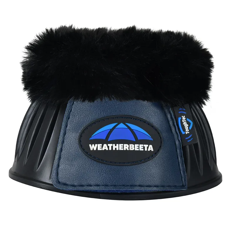 Weatherbeeta Tough-Tec Prime Fleece Overreach Boots - Black/Navy-2