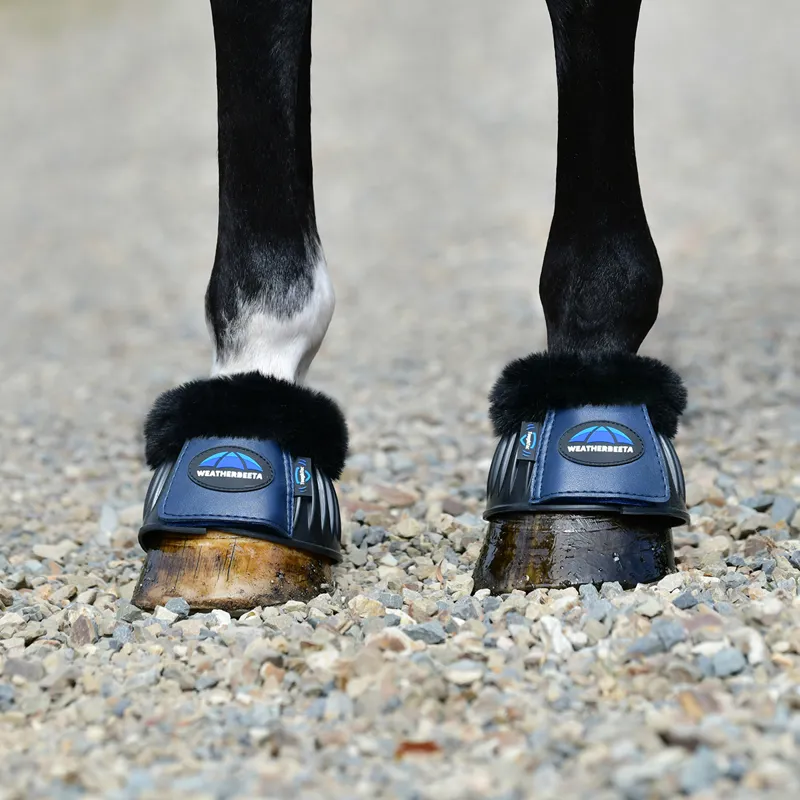 Weatherbeeta Tough-Tec Prime Fleece Overreach Boots - Black/Navy-1