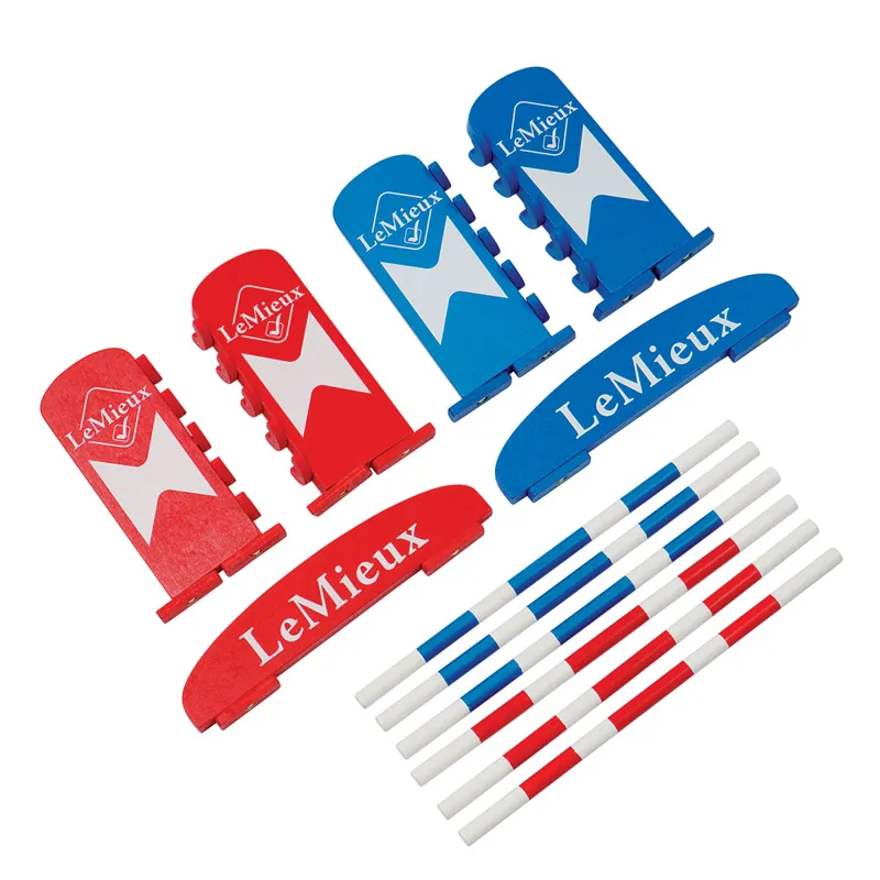 LeMieux Mini Toy Pony Jump Set - Benetton Blue/Chilli/White-1