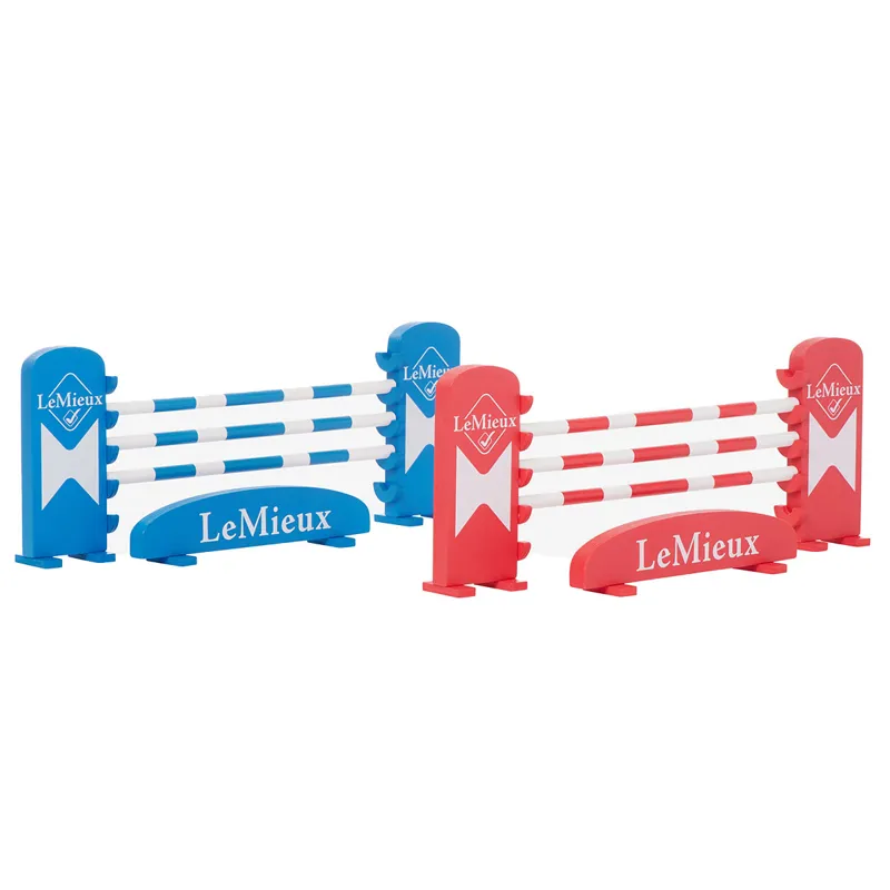 LeMieux Mini Toy Pony Jump Set - Benetton Blue/Chilli/White