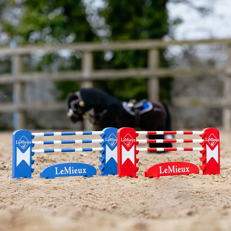 LeMieux Mini Toy Pony Jump Set - Benetton Blue/Chilli/White-3