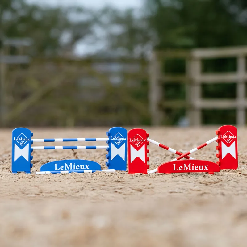 LeMieux Mini Toy Pony Jump Set - Benetton Blue/Chilli/White-2