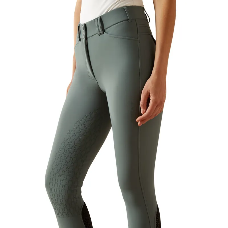 Ariat Tri Factor Vivacity Heat Half Grip Womens Breeches - Steel Sage-5