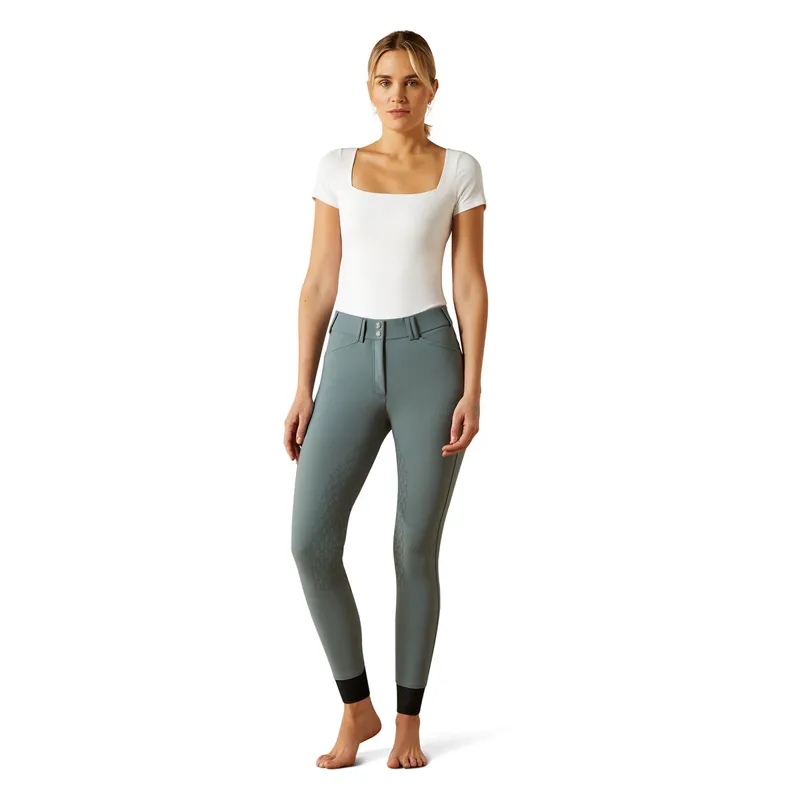 Ariat Tri Factor Vivacity Heat Half Grip Womens Breeches - Steel Sage-2