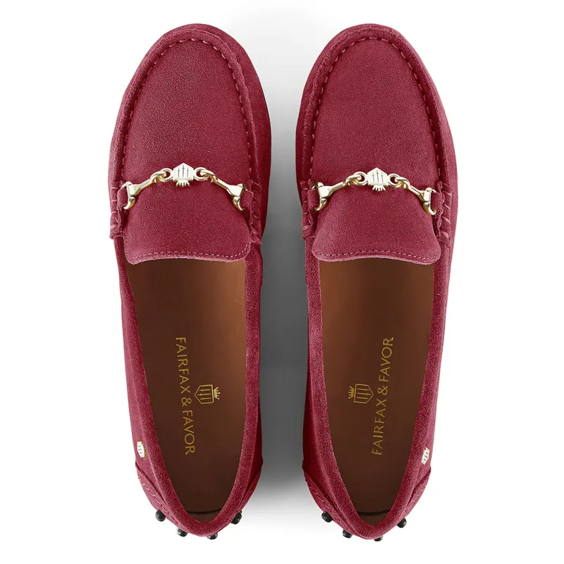 Fairfax and Favor Trinity Driver Shoes - Stockist Exclusive Cherry Suede-2