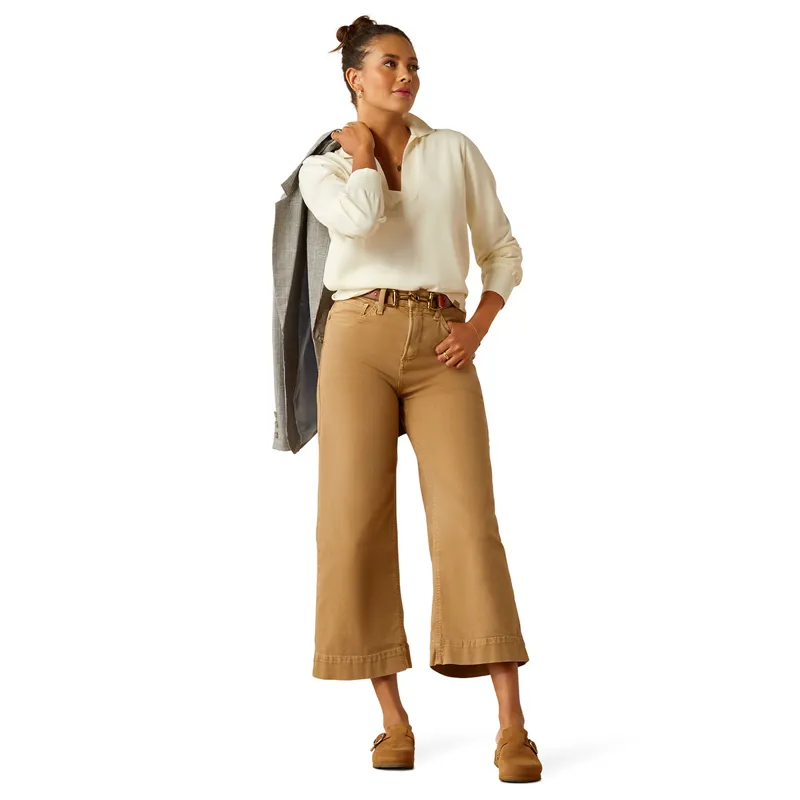 Ariat Ultra High Rise Countryside Womens Wide Legs Jeans - French Khaki-7