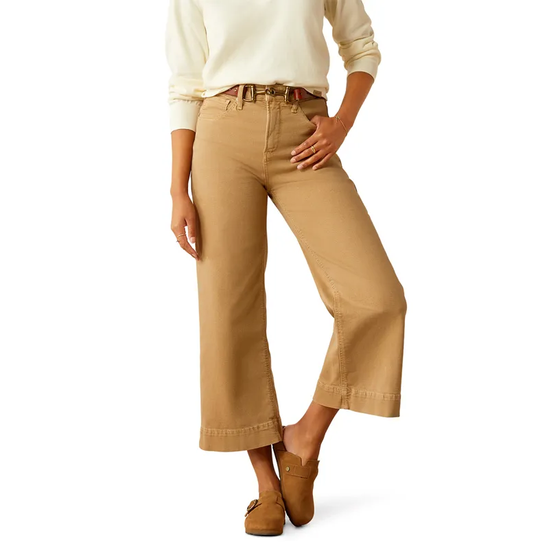 Ariat Ultra High Rise Countryside Womens Wide Legs Jeans - French Khaki