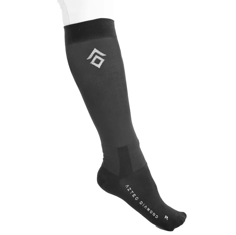 Aztec Diamond Underboot Ladies Tall Riding Socks 2 Pack - Black