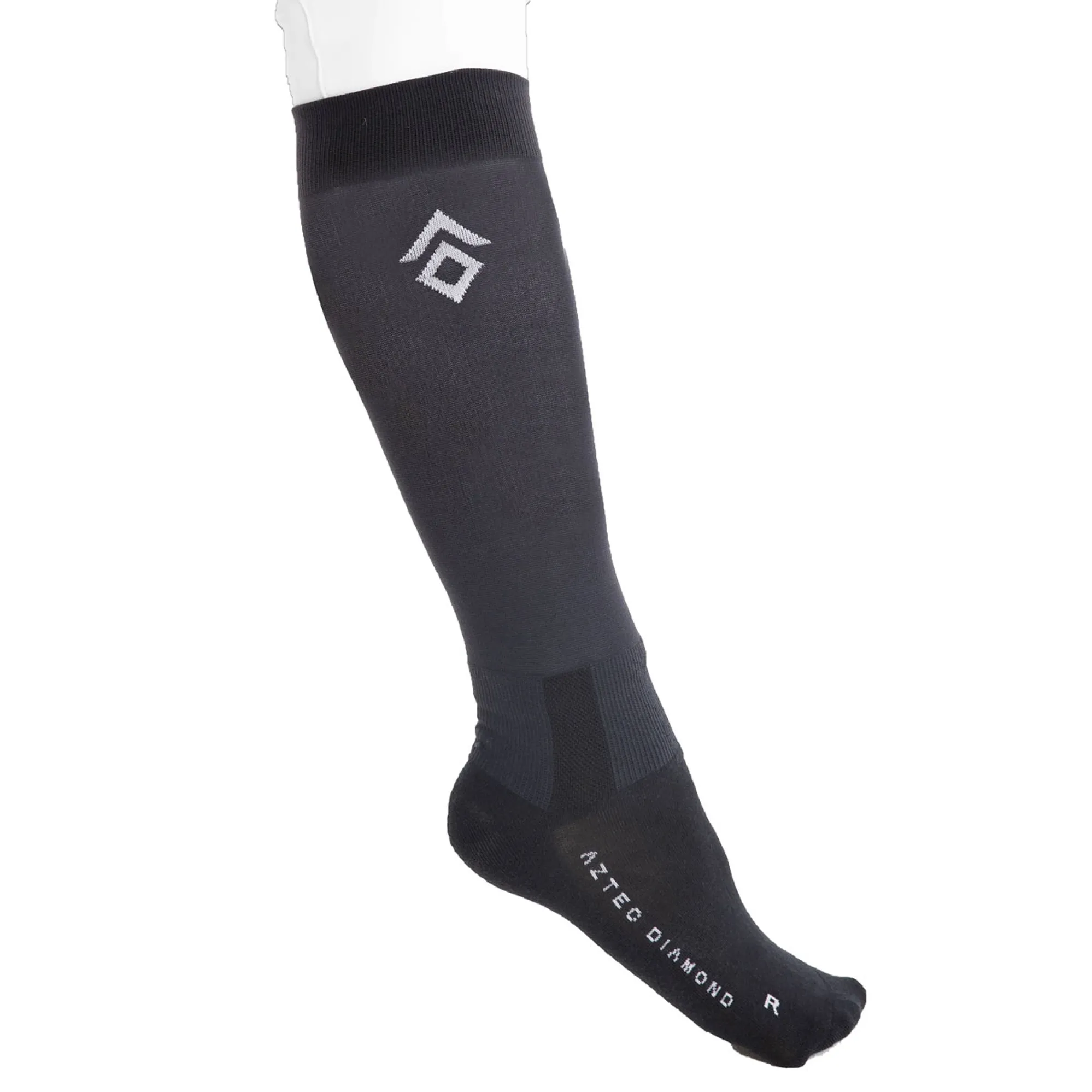 Navy Riding Socks Aztec Diamond Underboot Ladies Tall Riding Socks 2 Pack - Navy