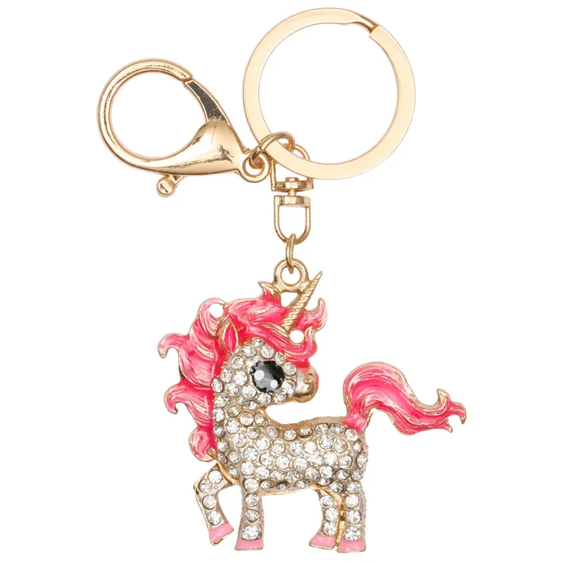 Equipage Unicorn Glitter Key Ring - Misty Rose