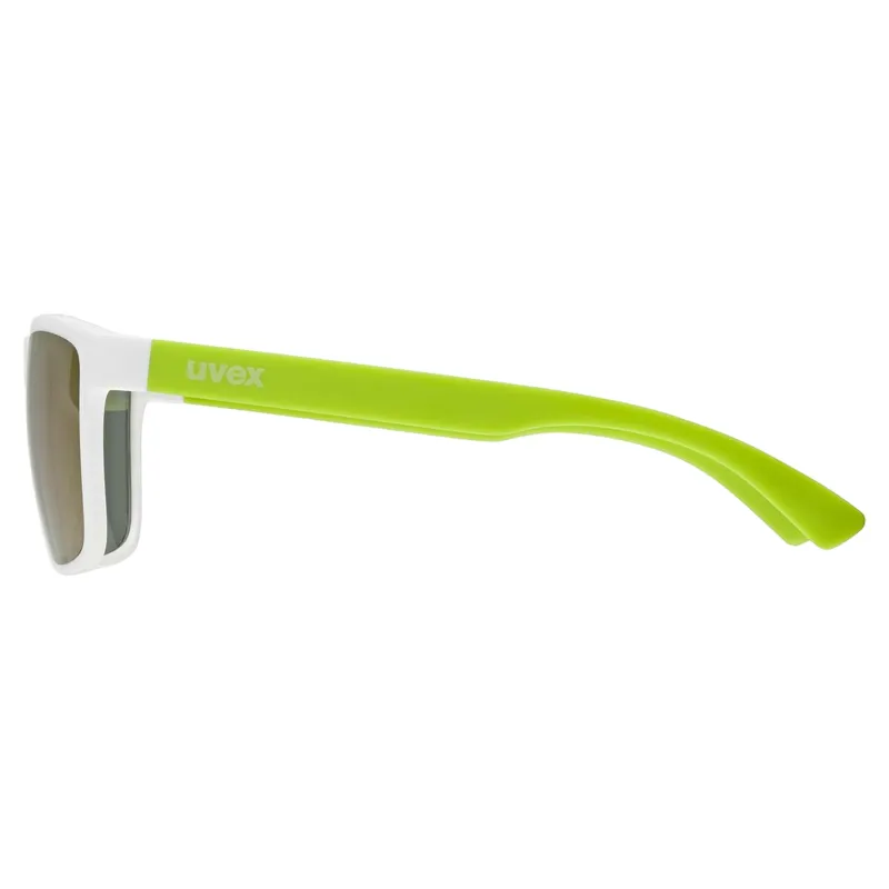 Uvex Rookie Junior Sunglasses - Matt White Lime/Mirror Green-2