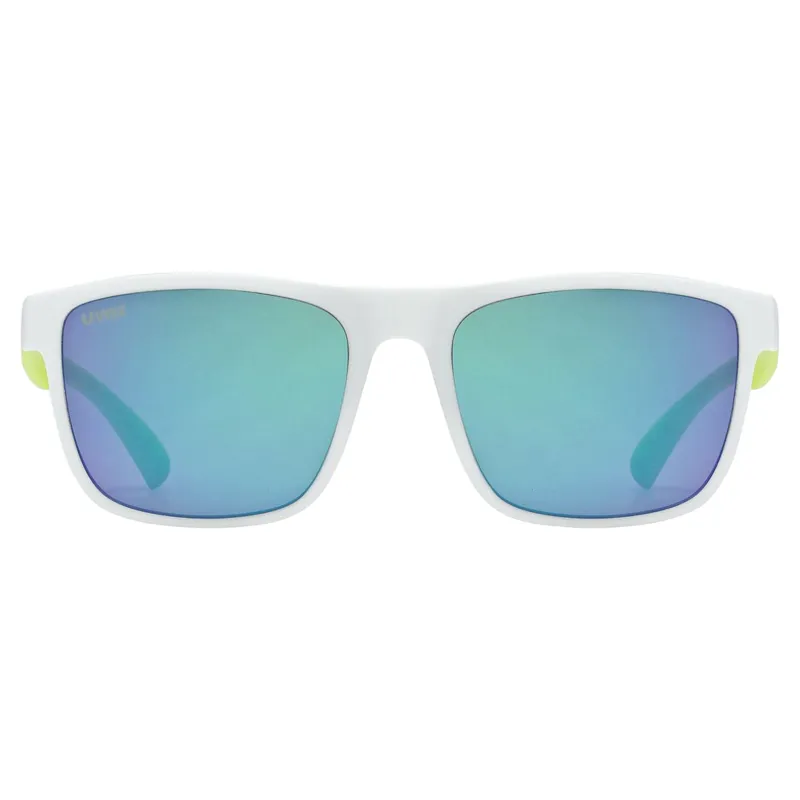 Uvex Rookie Junior Sunglasses - Matt White Lime/Mirror Green-1