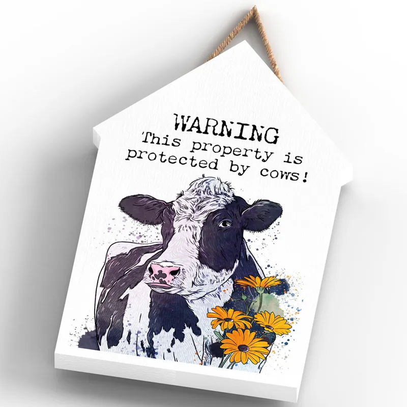 Vivid Squid Large Beach Hut Plaque - Warning-2