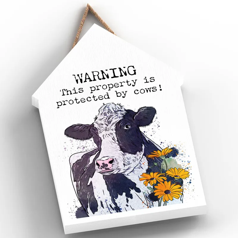 Vivid Squid Large Beach Hut Plaque - Warning