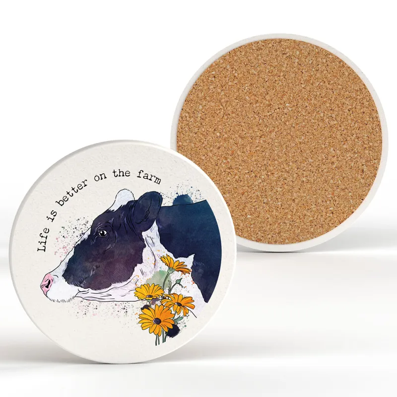 Vivid Squid Ceramic Coaster - Better On The Farm