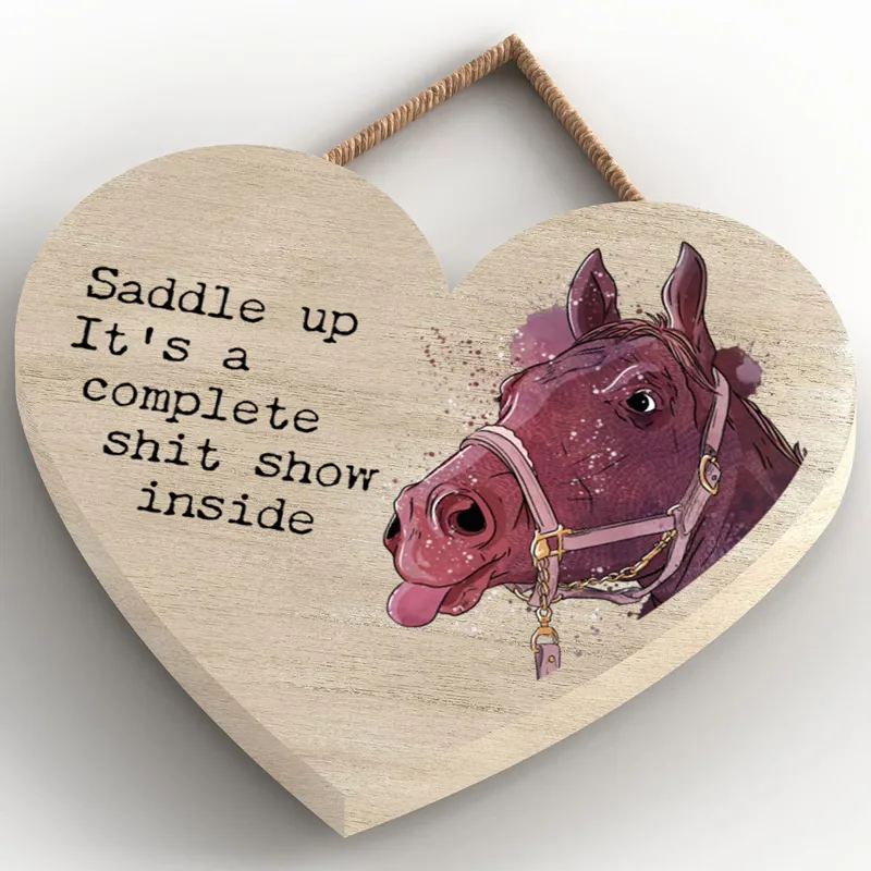 Vivid Squid Small Heart Plaque - Saddle Up-3