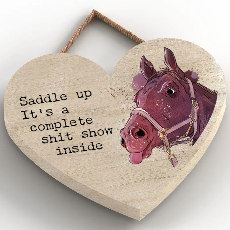 Vivid Squid Small Heart Plaque - Saddle Up