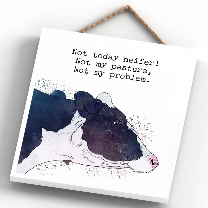 Vivid Squid Medium Off Square Plaque - Not Today Heifer-2