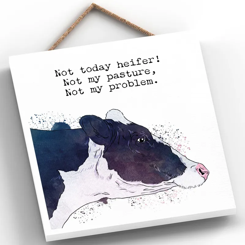 Vivid Squid Medium Off Square Plaque - Not Today Heifer