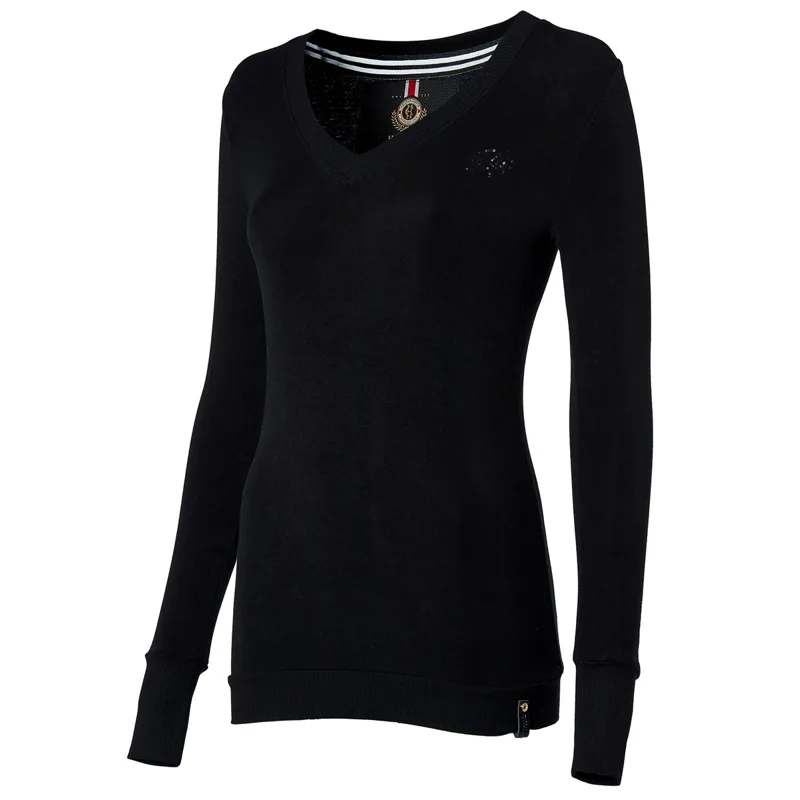 Holland Cooper Soft Touch V-Neck Ladies Show Sweater - Black-4