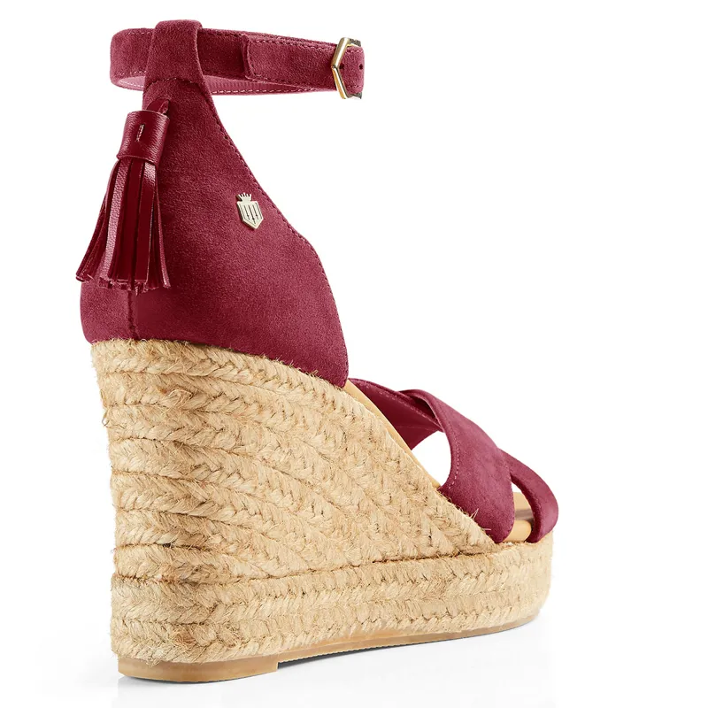 Fairfax and Favor Valencia Wedges - Cherry Suede-2