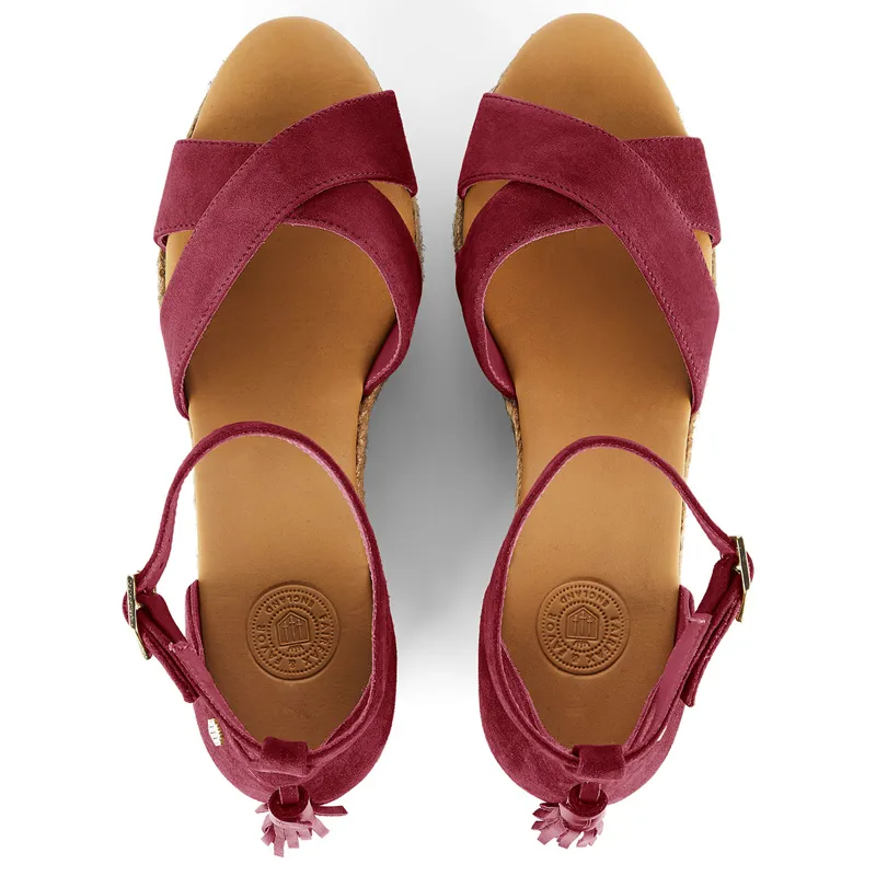 Fairfax and Favor Valencia Wedges - Cherry Suede-3