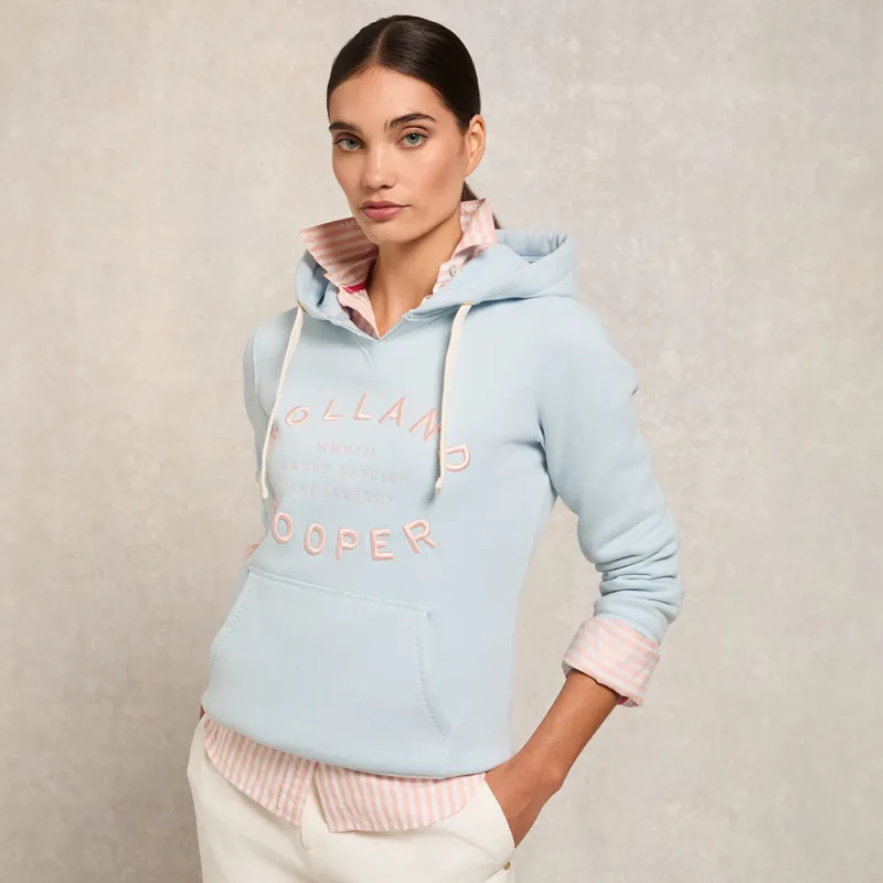 Holland Cooper Varsity Ladies Hoodie - Pale Blue-9