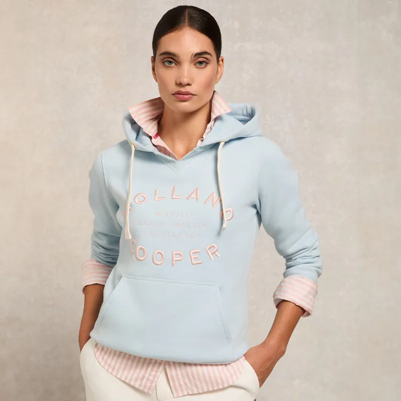 Holland Cooper Varsity Ladies Hoodie - Pale Blue
