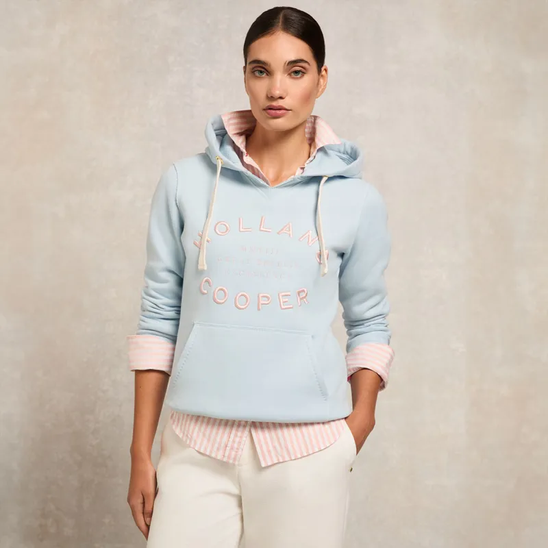 Holland Cooper Varsity Ladies Hoodie - Pale Blue-11