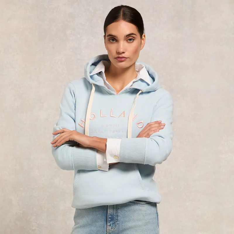 Holland Cooper Varsity Ladies Hoodie - Pale Blue-1