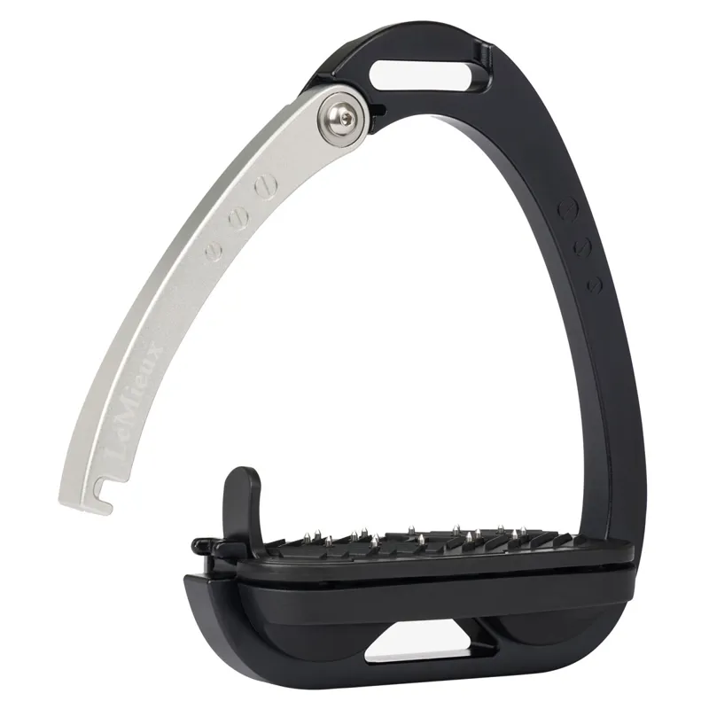 LeMieux Vector Control Flat Safety Stirrups - Black/Aluminium-2