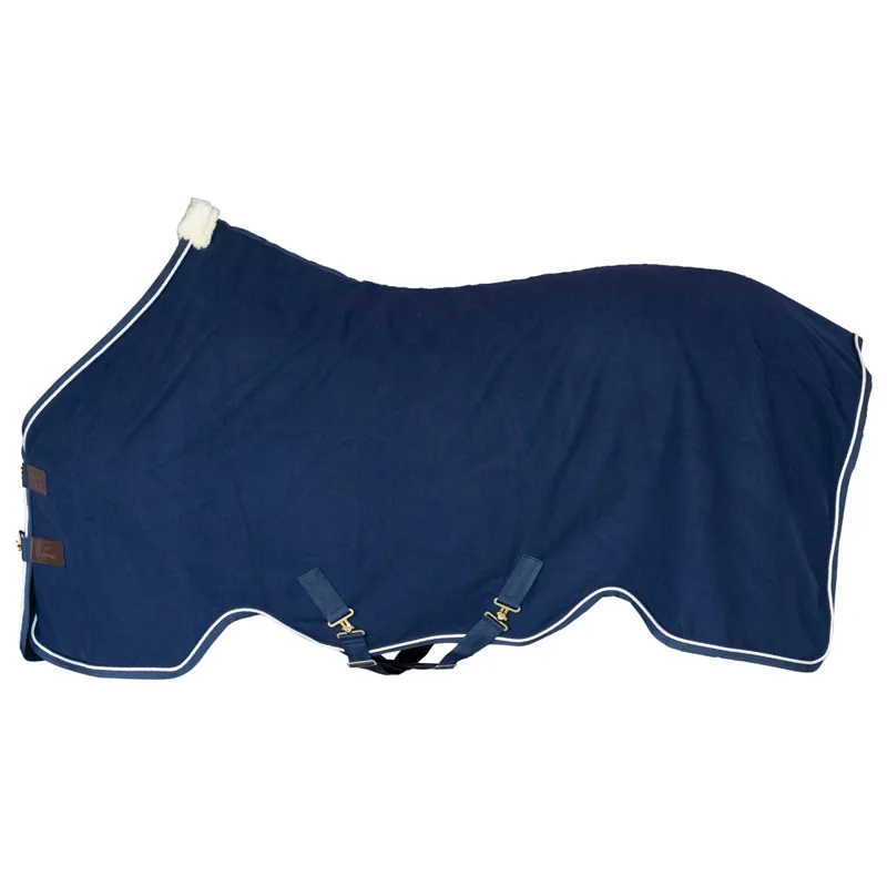 Kentucky Vegan Wool Fleece Cooler Rug - Navy-1