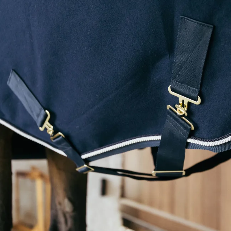 Kentucky Vegan Wool Fleece Cooler Rug - Navy-5