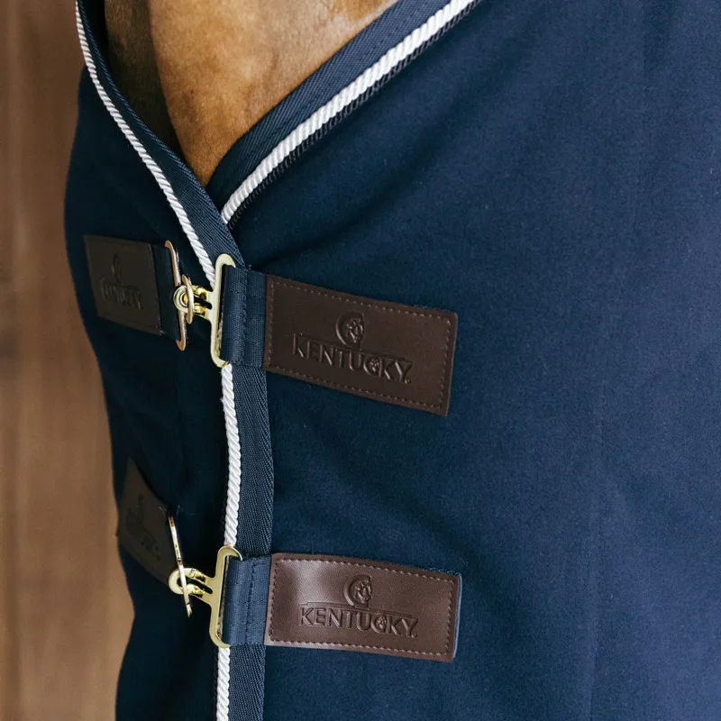 Kentucky Vegan Wool Fleece Cooler Rug - Navy-7