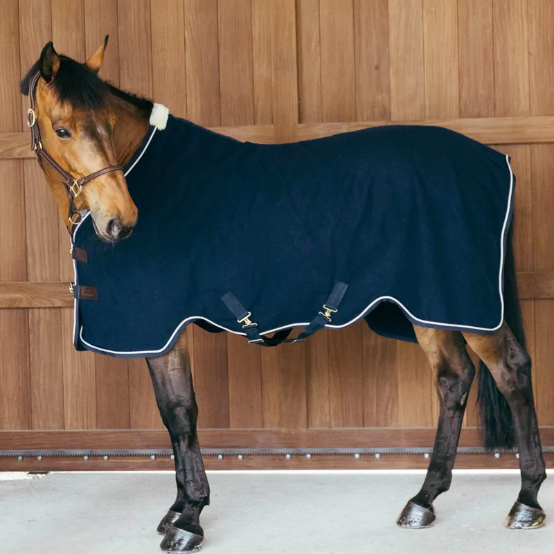 Kentucky Vegan Wool Fleece Cooler Rug - Navy-9