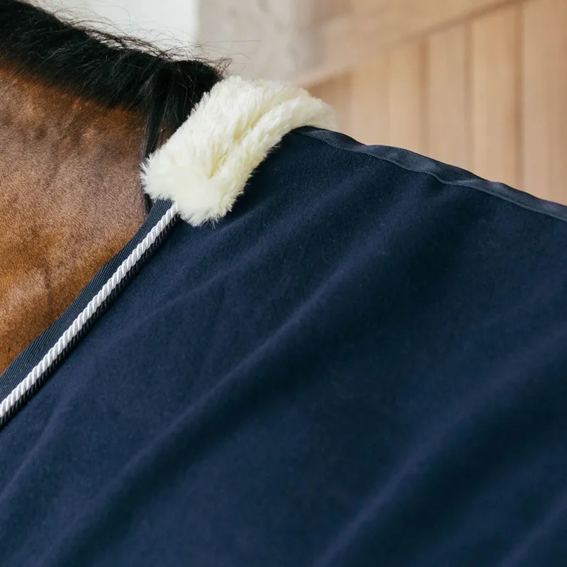 Kentucky Vegan Wool Fleece Cooler Rug - Navy-10