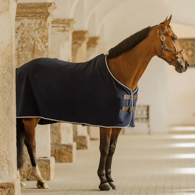 Kentucky Vegan Wool Show Fleece Rug - Navy-1