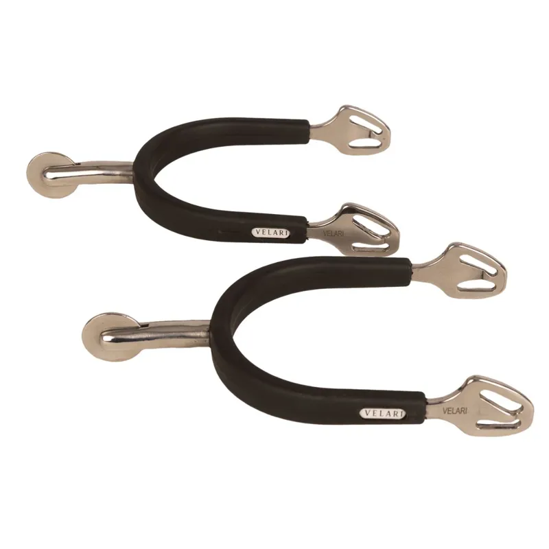 Velari Rubber Covered Large Wheel Rowell Stainless Steel Spurs -5