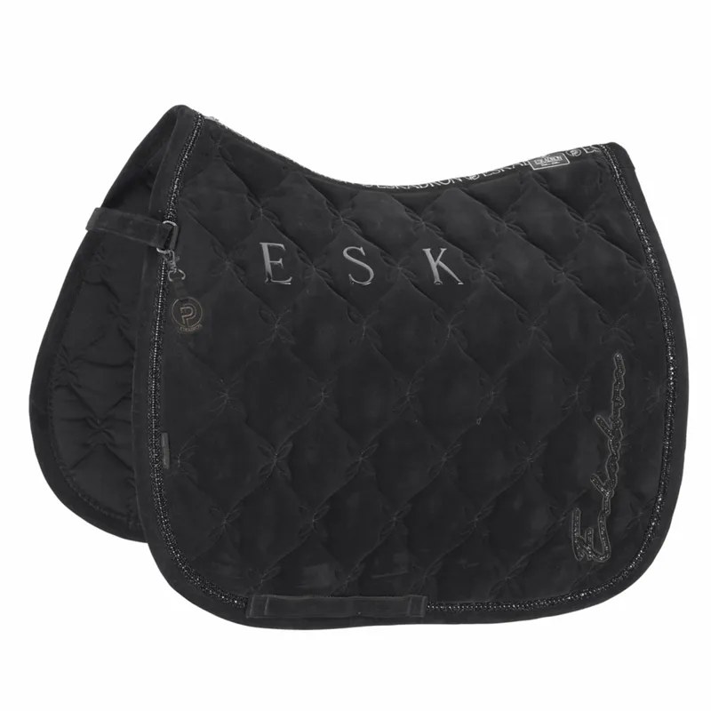 Eskadron Platinum Velours Crystal Dressage Saddlecloth - Black