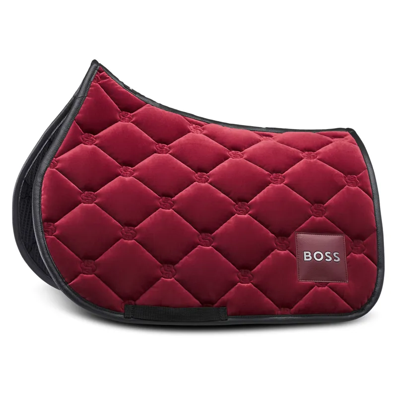 BOSS Equestrian Velvet Jump Saddlecloth - Cabernet