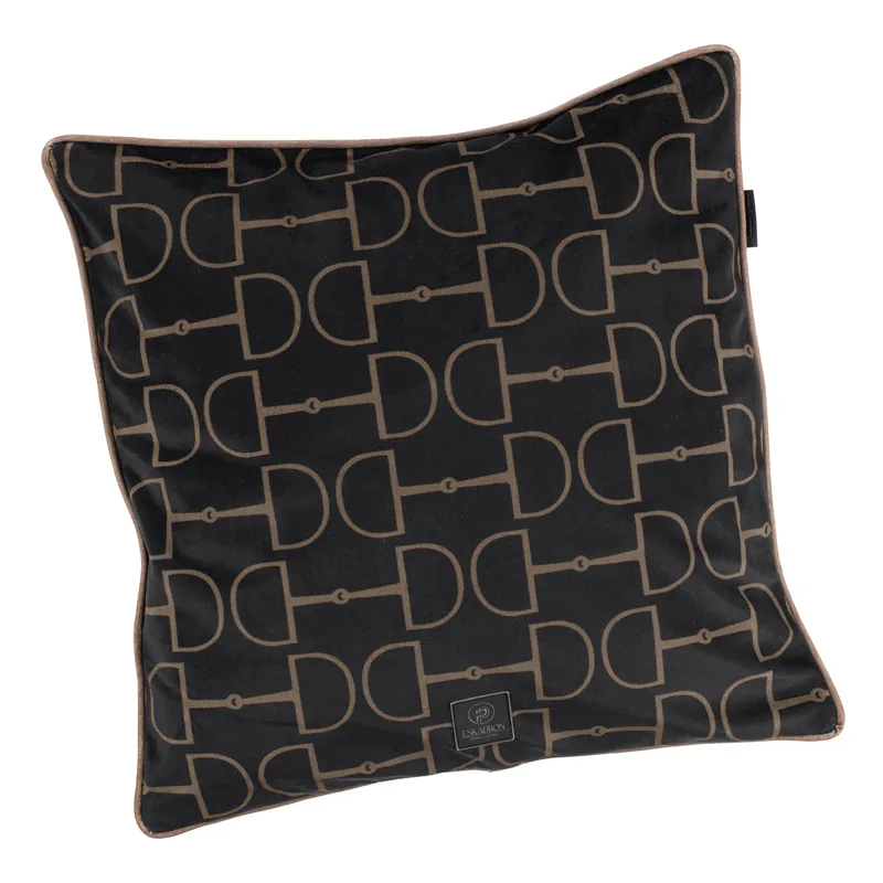 Eskadron Platinum Velvet Pillow Cover - Smokey Taupe/Black