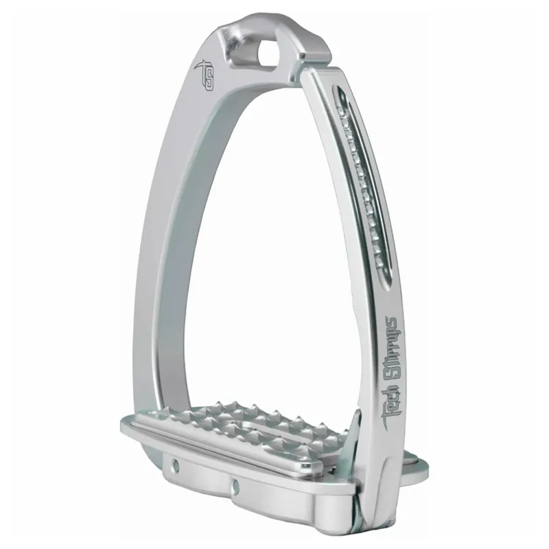 Tech Venice Swarovski Dressage Sloped Safety Stirrups - Silver/Silver