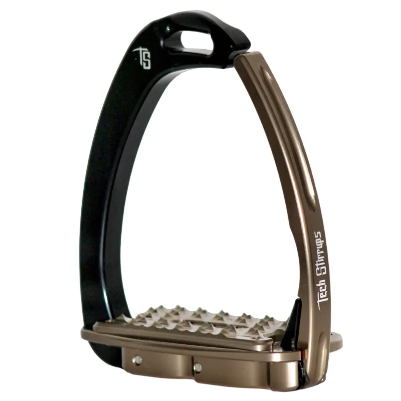 Tech Venice Sloped Evo Safety Stirrups - Black/Brown
