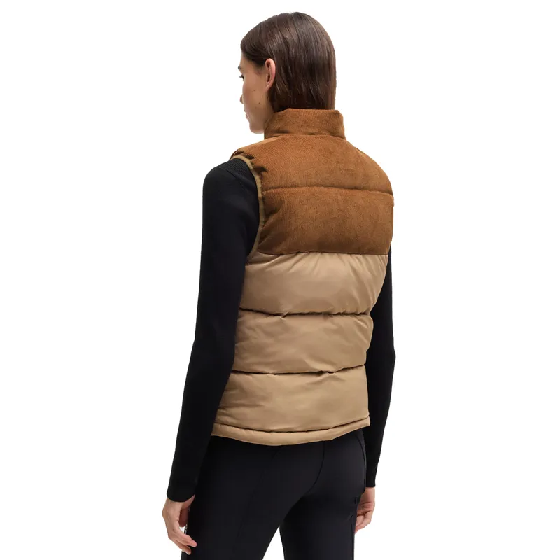 BOSS Equestrian Viola Cord Womens Puffer Vest Gilet - Camel-2